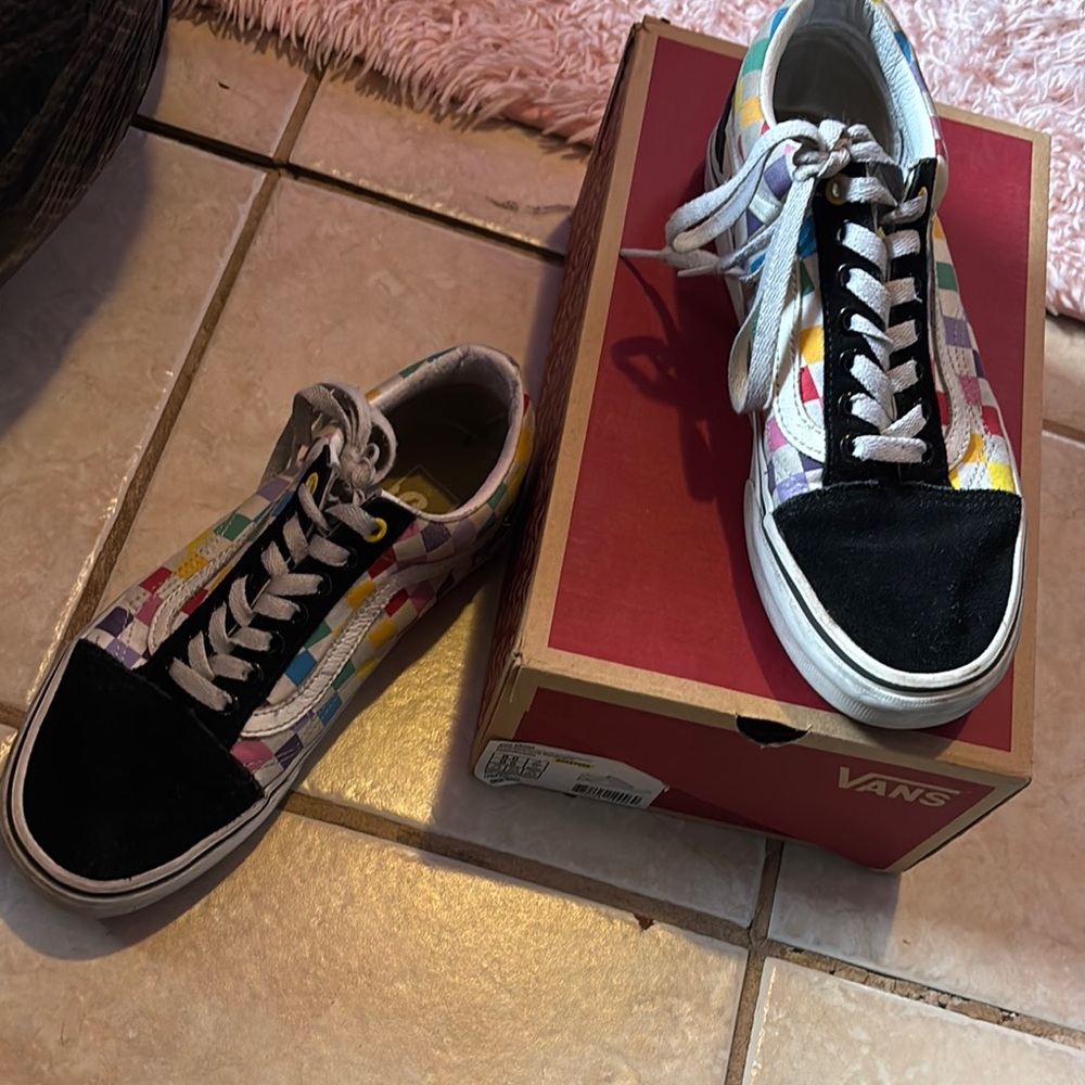 Vans Colorful Patchwork Sneakers with Black Accents